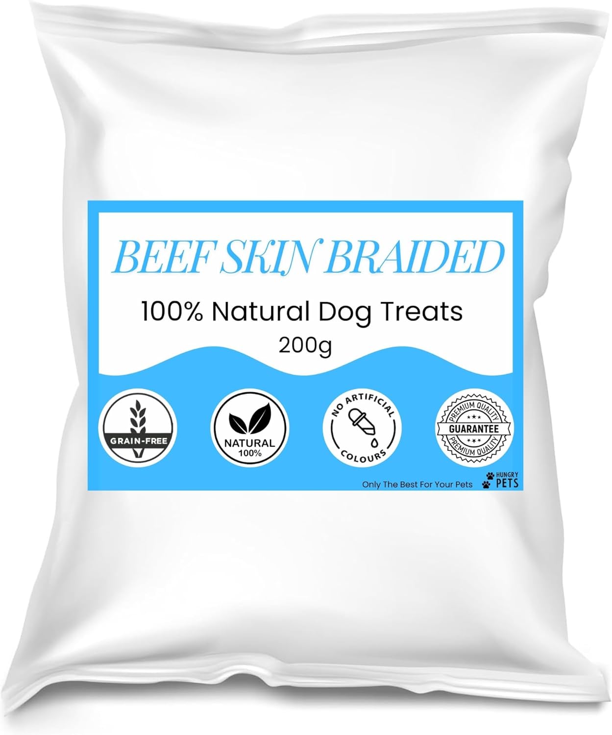 Premium Natural Dog Treat (200g, Beef Skin Braided)