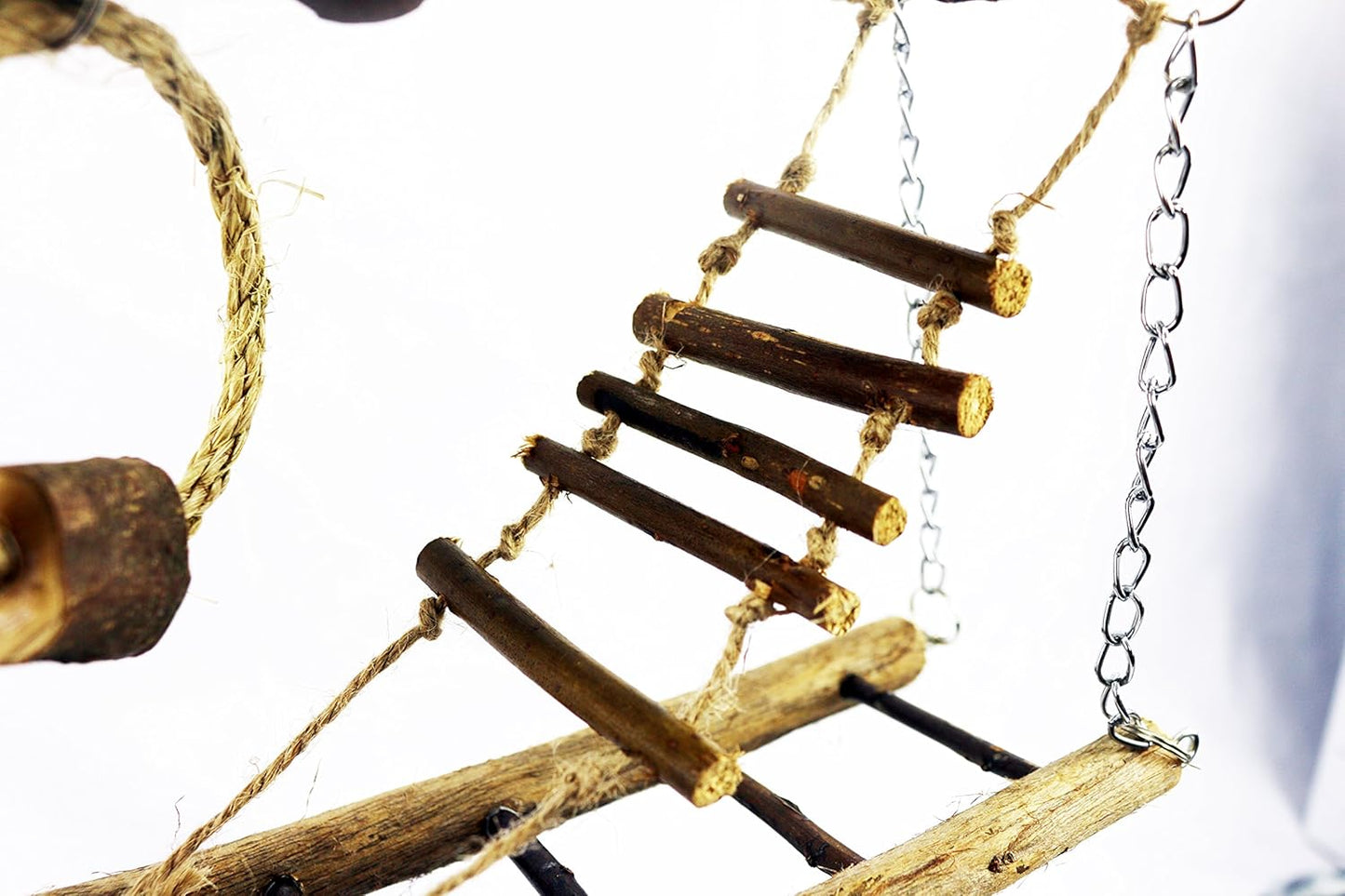 Pet Ting Natural Living Suspension Bridge Small Pet Toy Exercise Play Wood Rope