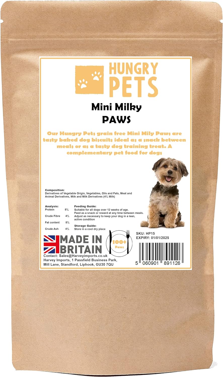 Mini Milky Paw Dog Biscuits 200g