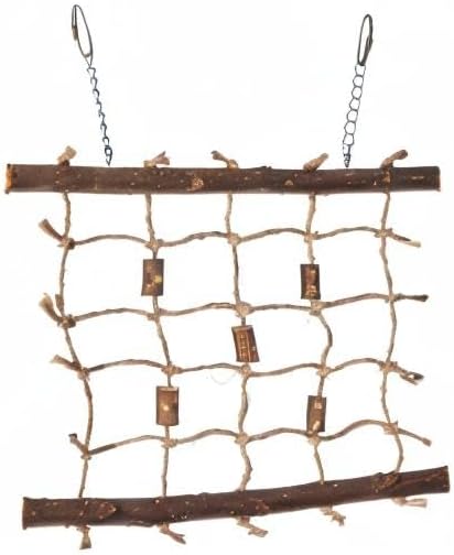 Pet Ting Natural Living Rope Climbing Wall 27 x 24cm - Bird Toy Wall Wooden - Finch Canary Budgie Etc