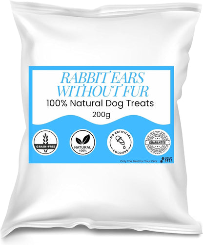 Premium Natural Dog Treat (200g, Rabbit Ears Without Fur)
