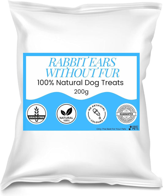 Premium Natural Dog Treat (200g, Rabbit Ears Without Fur)