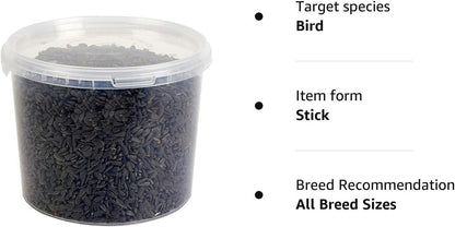 Premium Black Sunflower Seed Wild Bird Food 3L Tub