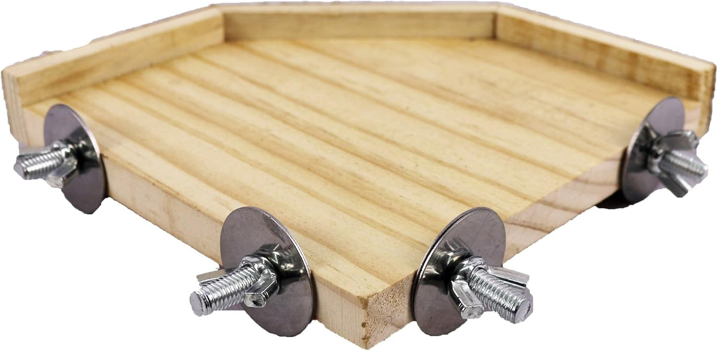 Pet Ting Natural Wood Corner Shelf Platform Shelf for Hamster Mice Etc Cage 17cm