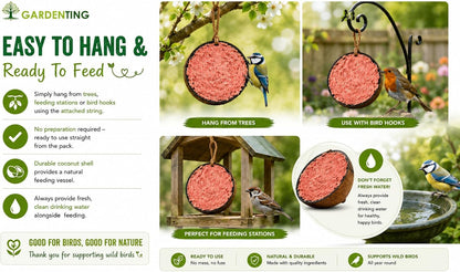 Garden Ting Peanut Coconut Halves Wild Bird Treat Suet, 2 Pack