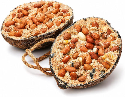 Garden Ting Peanut Coconut Halves Wild Bird Treat Suet, 2 Pack