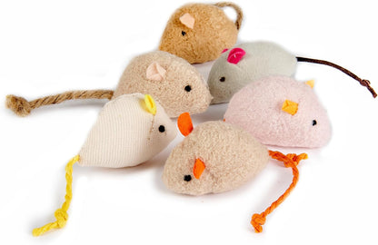 Purring Pussy 6 Pack Catnip Mice Toys (6 Catnip Mice)