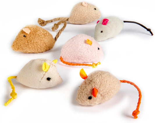 Purring Pussy 6 Pack Catnip Mice Toys (6 Catnip Mice)
