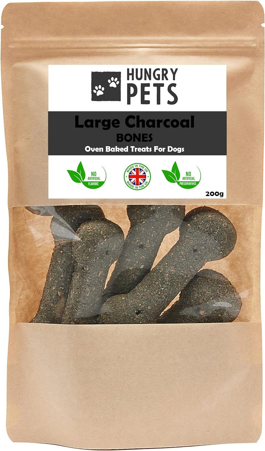 Large Charcoal Bone Dog Biscuits 200g