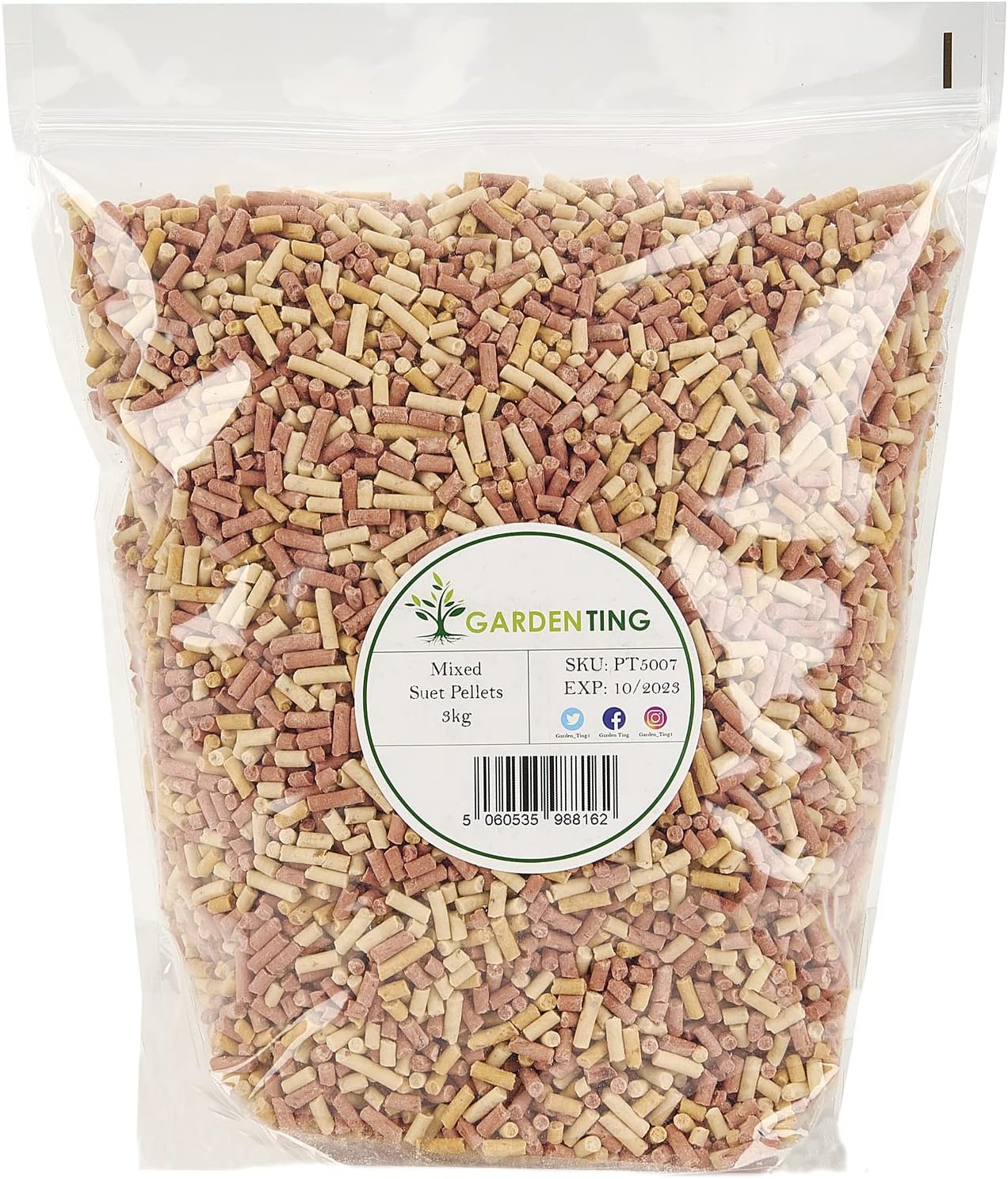 Garden Ting Mixed Suet Pellets Wild Bird Food, 3 kg