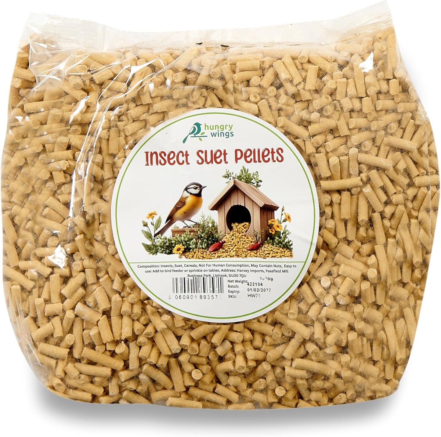 Wild Bird Food (1kg, Insect Suet Pellets)