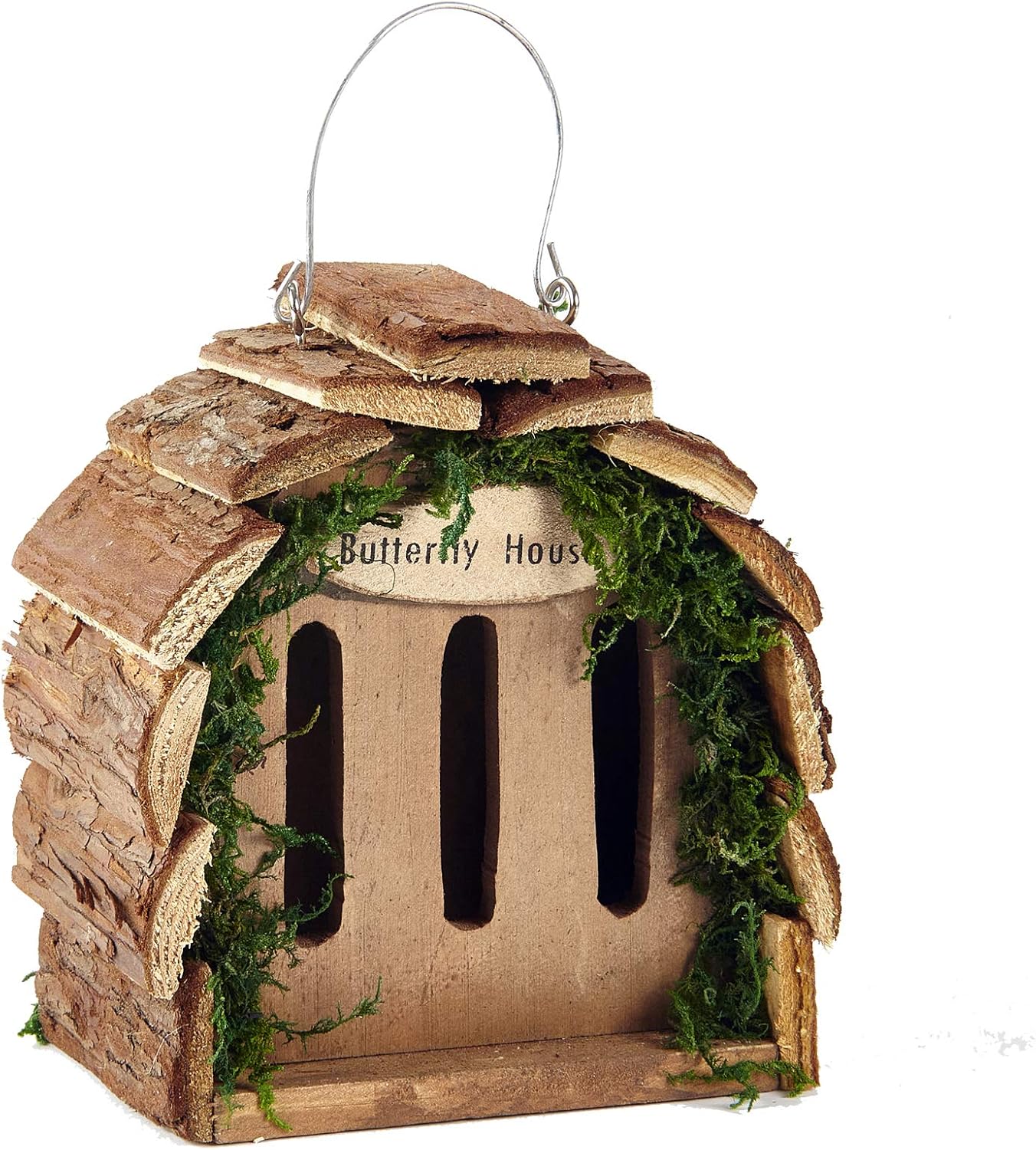 Wooden Butterfly Hotel House Natural Wood Hanging Garden Decoration
