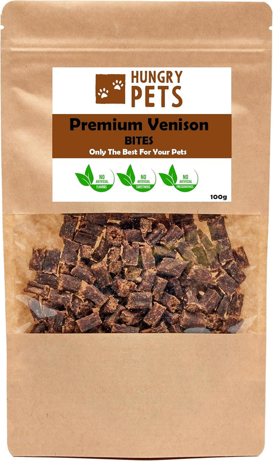 Natural Dog Treat 100% Venison Bites, 100g