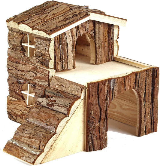 Pet Ting Natural Dwarf Rabbit & Rat House Home Wooden Bed Den Hideout Chinchilla Degu