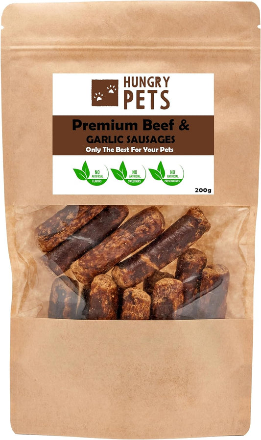 Beef & Garlic Sausages Natural Dog Treat