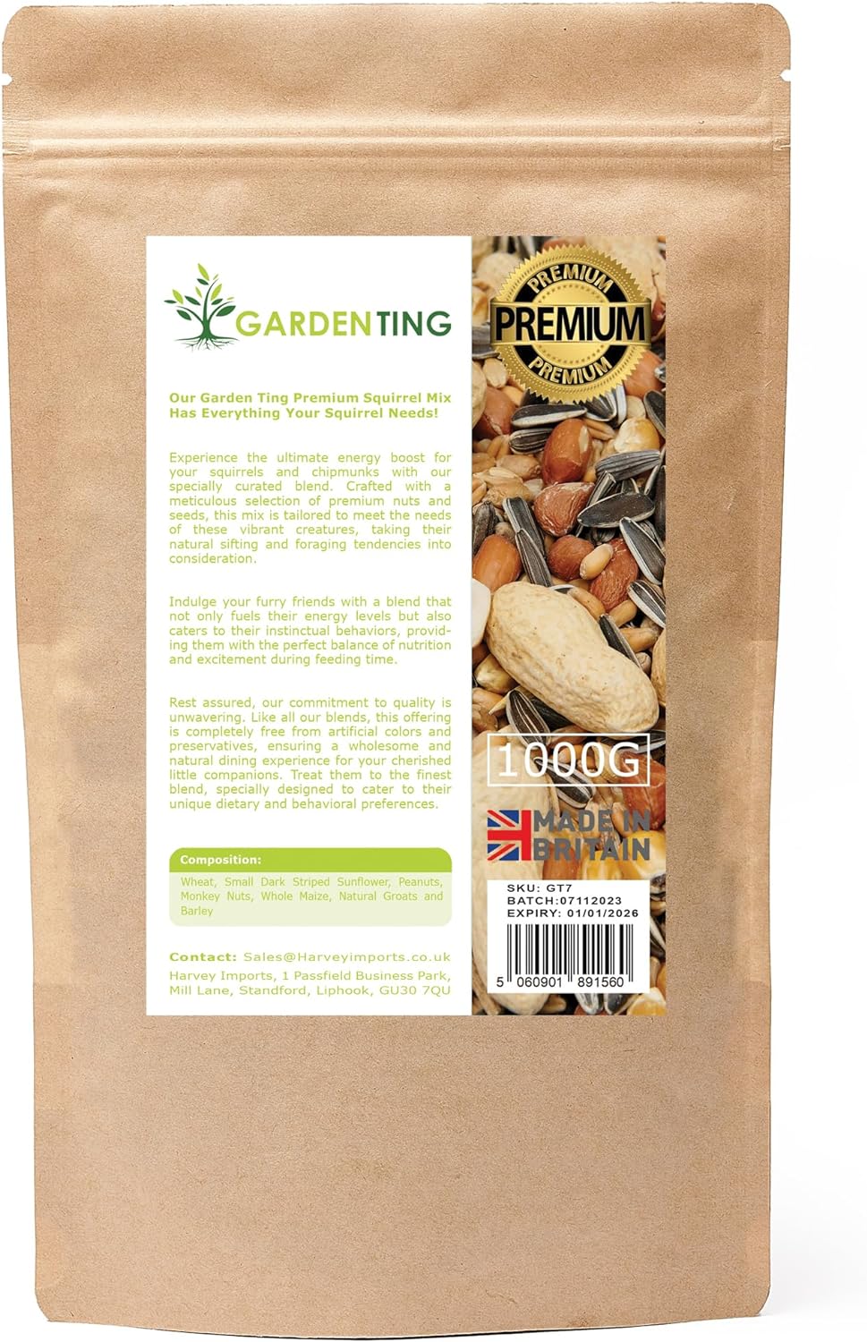 Garden Ting Squirrel Mix 1KG Pouch