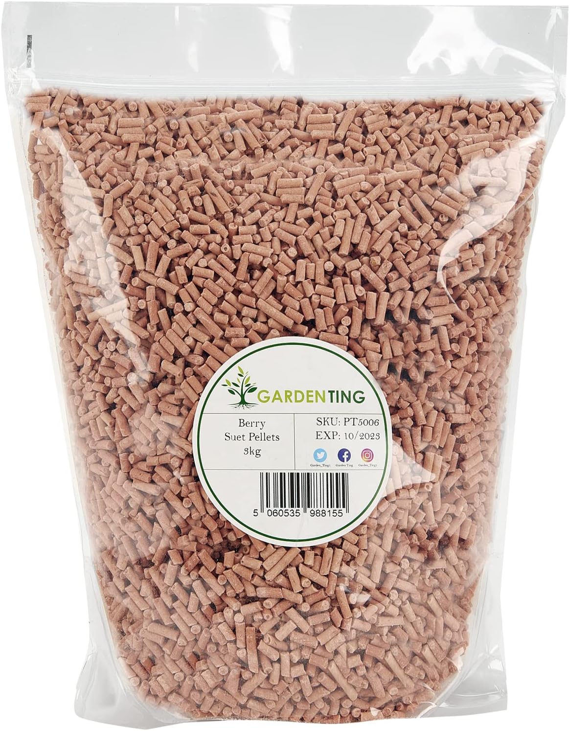 Garden Ting Berry Suet Pellets Wild Bird Food, 3kg
