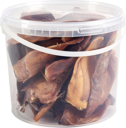 Premium Pig Ears Dog Treats, 5L Tub