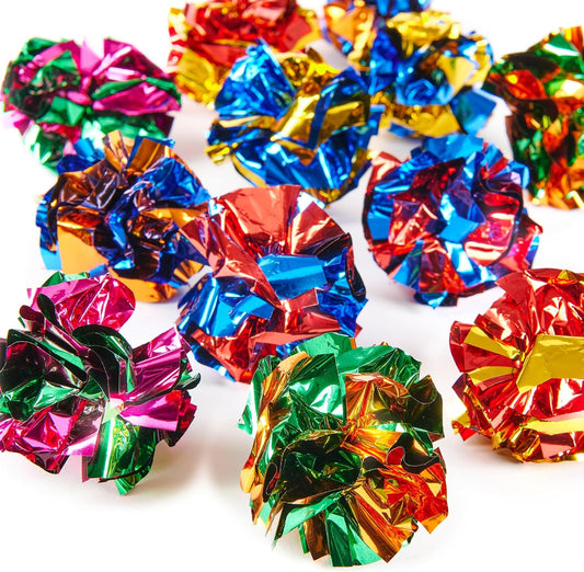 Purring Pussy Cat Toy Crinkle Balls 12 Pack (12 Crinkle Balls)