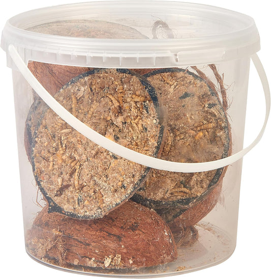 Premium Mealworm Coconut Halves, Wild Bird Food, 2.5L