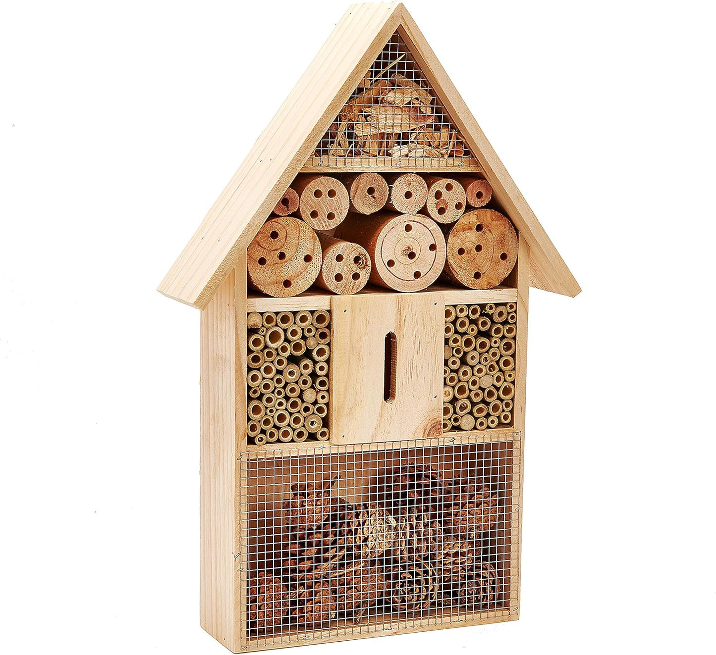 Wooden Insect Hotel Bee Butterfly Ladybird Box Aid Large Wood House 48CM