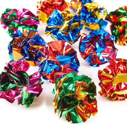 Purring Pussy Cat Toy Crinkle Balls 12 Pack